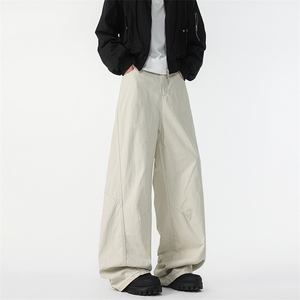 8XL-M 工装裤男秋季日系男直筒宽松阔腿休闲弯刀裤子男K9177P65图片