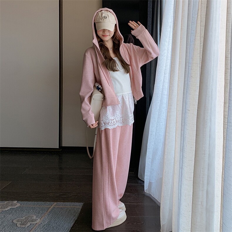 三件套蕾丝拼接卫衣休闲套装2C317A-8508-P180-K248图片