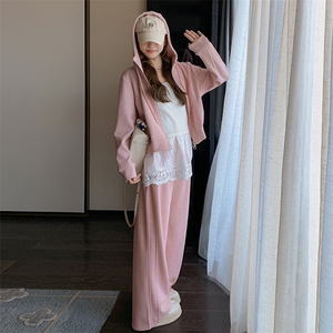 三件套蕾丝拼接卫衣休闲套装2C317A-8508-P180-K248图片