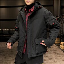 M-8XL男大码连帽加棉加绒加厚工装外套棉衣5032-1_M06，男装棉衣，星座1516-1