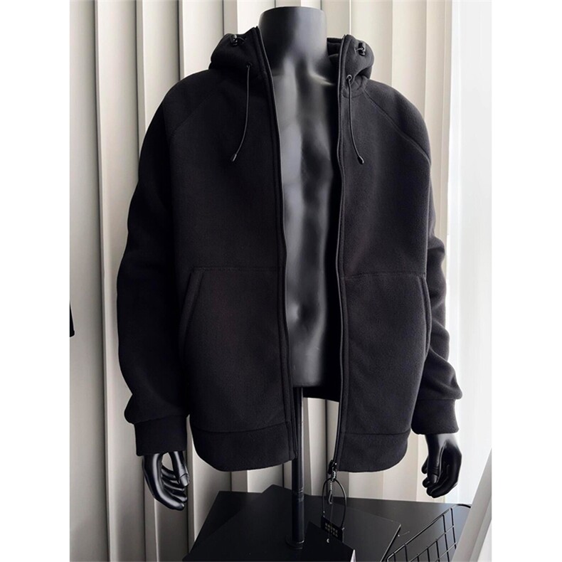 高品 基础双面摇粒绒加厚保暖休闲连帽夹克卫衣外套男女A1191-P65图片