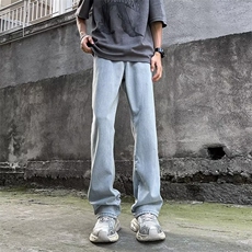 牛仔裤男韩版潮流高街帅直筒裤子2024夏季新款ins长裤RK1653-P45，男装牛仔裤，星座412-2