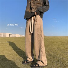 秋季新款休闲裤男麂皮绒拖地D329-QM517-P55-控78，男装休闲裤，电商D329