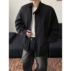 JK2608/P65春装新款现货立领夹克男多拉链宽松潮流大码外套上衣，男装夹克，电商A141