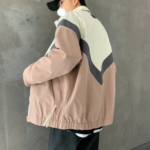 2021春季 男士休闲港风外套男 潮流夹克外套男宽松拼接 9208-P75图片