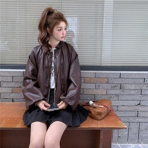 甜酷气质休闲皮衣外套女2025年秋季新款时尚机车风显瘦PU皮夹克潮图片