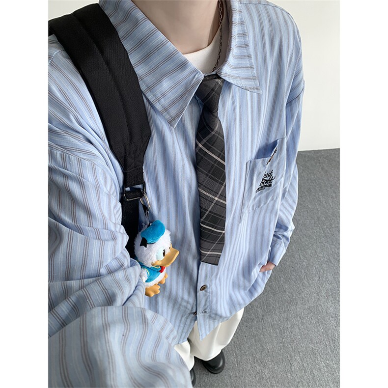 现货  CS1163-特P53  新款百搭条纹大码男衬衫图片