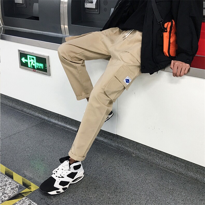 工装裤男潮牌裤子韩版潮流宽松直筒百搭休闲九分裤ins秋,男装休闲裤,星座509