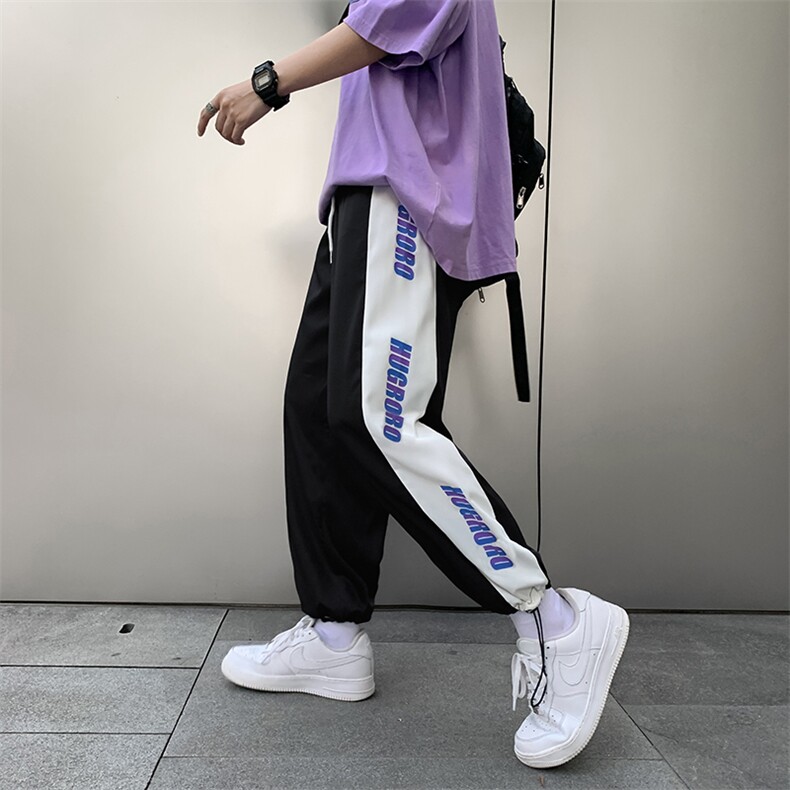 休闲裤男夏季薄款宽松韩版潮流束脚痞帅抽绳运动九分裤K1249-P28,男装休闲裤,星座512-4