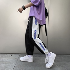 休闲裤男夏季薄款宽松韩版潮流束脚痞帅抽绳运动九分裤K1249-P28，男装休闲裤，星座512-4