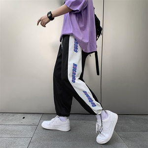 休闲裤男夏季薄款宽松韩版潮流束脚痞帅抽绳运动九分裤 K1249-P28图片
