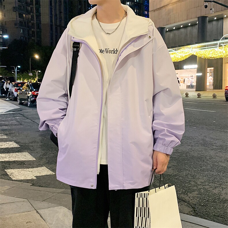 秋季新款二开宽松夹克男撞色假两件冲锋衣外套A157B-JK7833-特P75,男装夹克,电商A157B