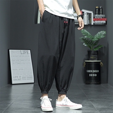 2021春秋季新男棉麻宽松亚麻沙发墙日系大码休闲裤九分裤K2009-P35，男装休闲裤，电商A001