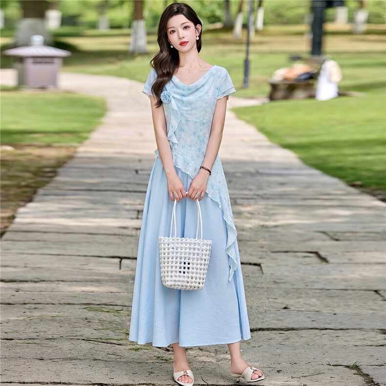 2026年夏季时尚潮流优雅浪漫三件套裤,女装套装/套裙,江南富贵女