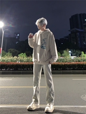 美式高街vibe拼接黄泥牛仔裤修身直筒裤XZ310A-4-NZ27控78，男装牛仔裤，星座310A-4