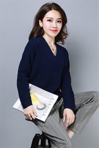 针织衫/毛衣2021年秋季简约个性长袖纯色修身显瘦百搭潮流图片