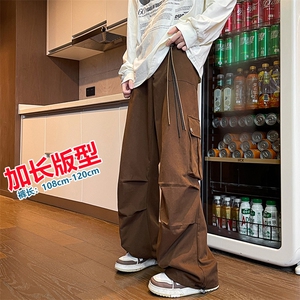 加长版工装裤男高个子阔腿直筒伞兵裤188cm110裤子KZ012P78加绒88图片