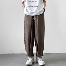 8XL-M风亚麻裤男宽松棉麻裤子大码阔腿裤灯笼裤新中式K965P30，男装休闲裤，电商D206-1