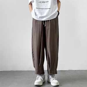 8XL-M风亚麻裤男宽松棉麻裤子大码阔腿裤灯笼裤新中式K965P30图片