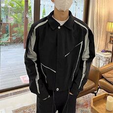 小众刀割拼接外套男春秋季ins廓形宽松休闲运动夹克外套JY6596，男装夹克，星座1116A（原606A-3）