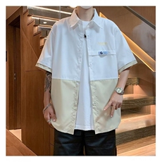 港风新款套装夏季学生衬衫男休闲帅气C3017，男装衬衫，星座1116A-1（原606A）