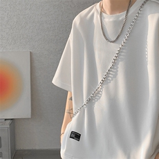 8XL-M特大码美式男T侧面隐形口袋宽松内搭上衣冰丝短袖DX313P25，男装T恤，电商D206-1