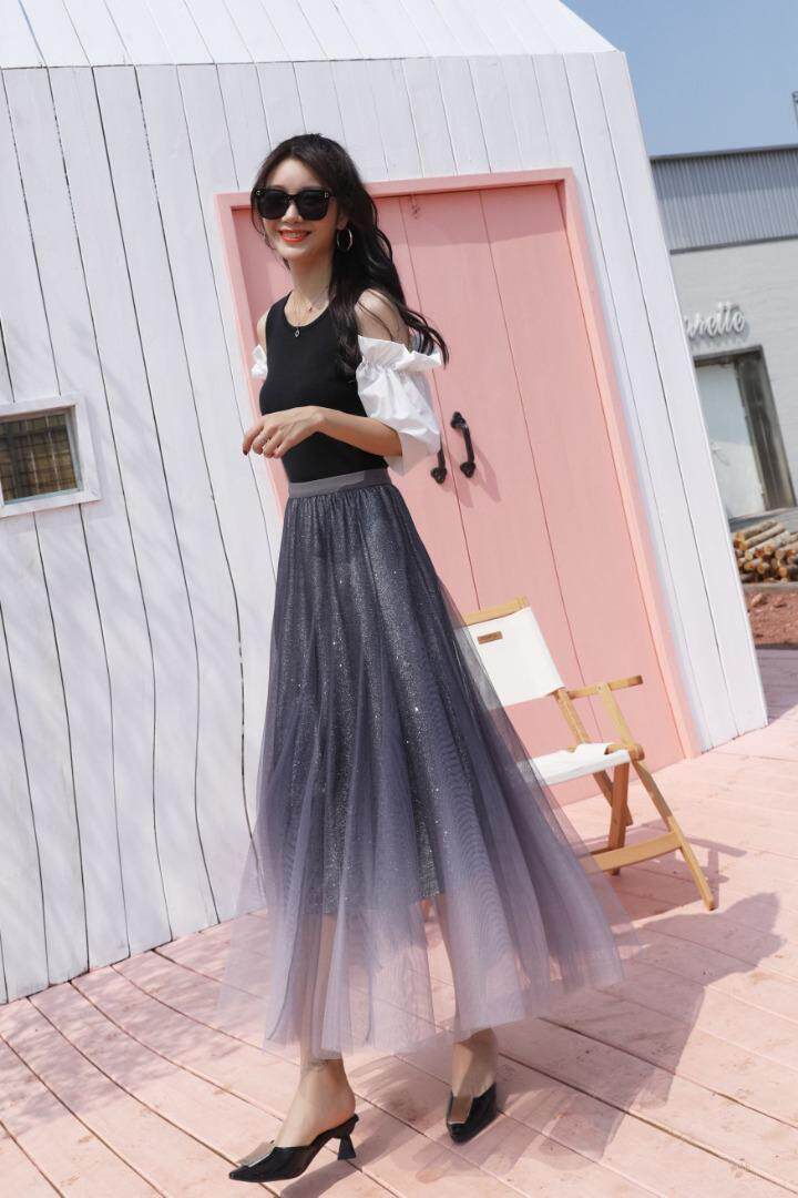 秋冬新款半裙，打底，女装半身裙，浪漫流纱