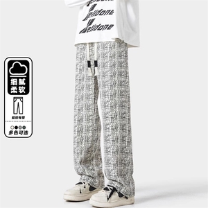 扎染裤子男冬加绒加厚灯芯绒脏脏裤情侣长裤加大码M-5XL K66 P45图片