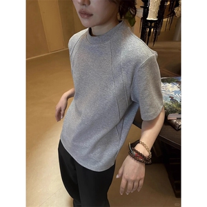 原版品质面料 290克重磅华棉氨纶空气层拼接美式高街短袖T恤图片
