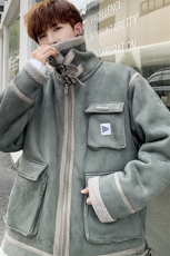 【】A003-HJ5052-P130秋冬新款皮毛一体机械棉衣外套港仔1，男装夹克，电商A003