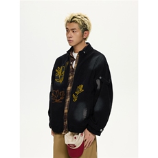 刺绣牛仔外套男女短款2025春秋新款设计感夹克上衣HH4016P80，男装工装外套，星座1013-5