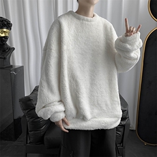 新款羊羔毛保暖毛衣宽松秋冬季上衣服加绒加厚卫衣外套M031-P42，男装针织衫/毛衣，星座512-2