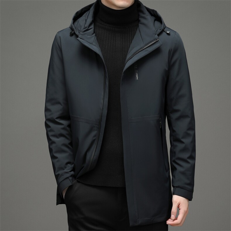 2021中青年灰鸭绒羽绒服男冬季休闲中年爸爸装外套XXH2153-P260图片
