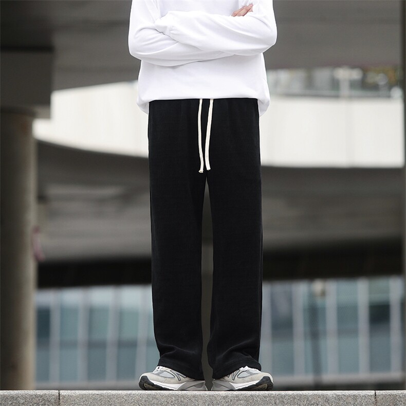 秋季雪尼尔阔腿卫裤cityboy休闲裤男直筒高街XD8812-P53控78,男装休闲裤,星座717