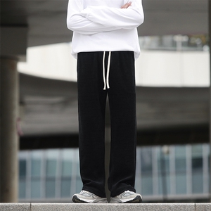 秋季雪尼尔阔腿卫裤city boy休闲裤男直筒高街XD8812-P53控78图片