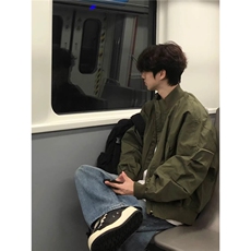 立领夹克男春秋季男短款外套廓形棒球服AM423-P55，男装夹克，星座208-5