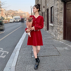 《现货新品》木耳花边假两件拼接修身显瘦两件套套裙，女装套装/套裙，曼琳思菲