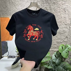 1506/QA12050/P28短袖t恤男潮牌夏季宽松网红潮流ins简约印花上衣图片