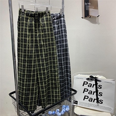 时尚格纹阔腿裤秋季洋气款，其它，Alissa Lin