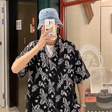 特P29控58夏季冰丝港风男宽松版扎染短袖衬衫CS10，男装T恤，电商B370