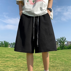 肌理感休闲短裤男夏美式宽松抽绳五分运动裤中裤XZ514-2-1533-P38图片