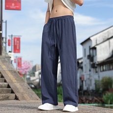 2025夏季新款亚麻透气休闲裤男士风休闲百搭直筒裤2412-P55，男装休闲裤，电商A008