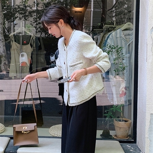 燕麦羊毛法式小香风外套女2025年春秋新款高级感百搭短款轻奢上衣图片