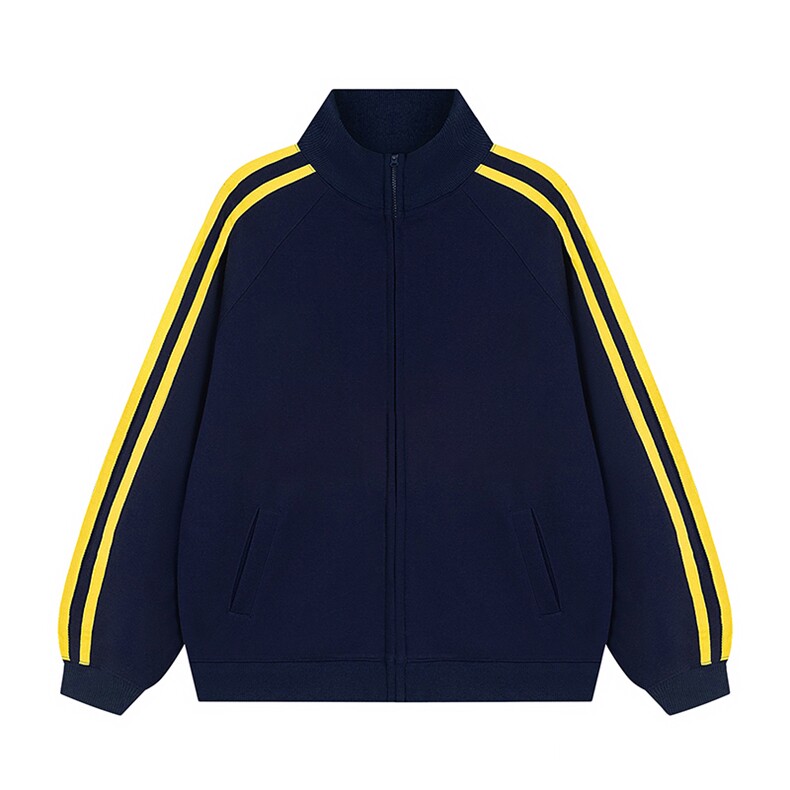 抖音得物重磅全棉二开支持退换360G织带条纹立领卫衣开衫外套CM34，女装短外套，电商A486