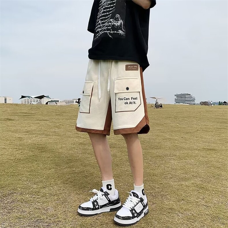 休闲裤男韩版潮流高街字母口袋个性2026夏新款ins五分裤K4099-P32,男装牛仔裤,星座412