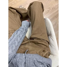 美式牛仔微喇工装裤男秋季新款高腰多口袋设计感喇叭裤GA0043P65，男装工装外套，星座1013-5