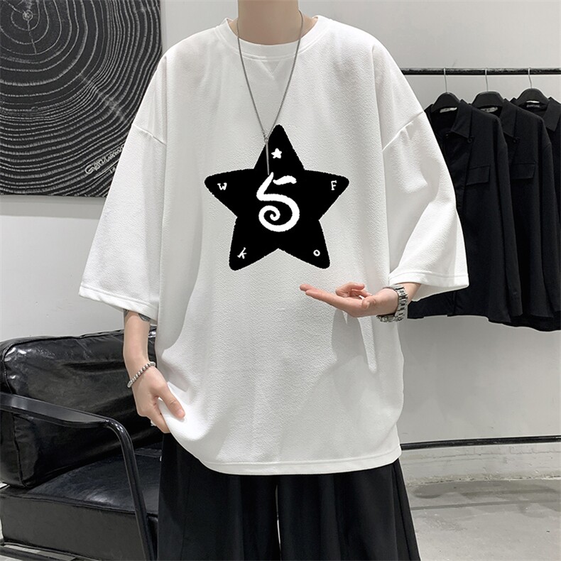 冰丝七分袖t恤男大码五分袖男短袖男中袖 Q11368-P30图片