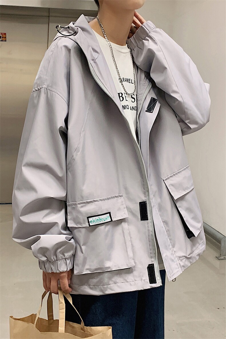 港风冲锋衣男潮牌外套男防风户外旅游服工装夹克男7210P75控108,男装夹克,星座226-1