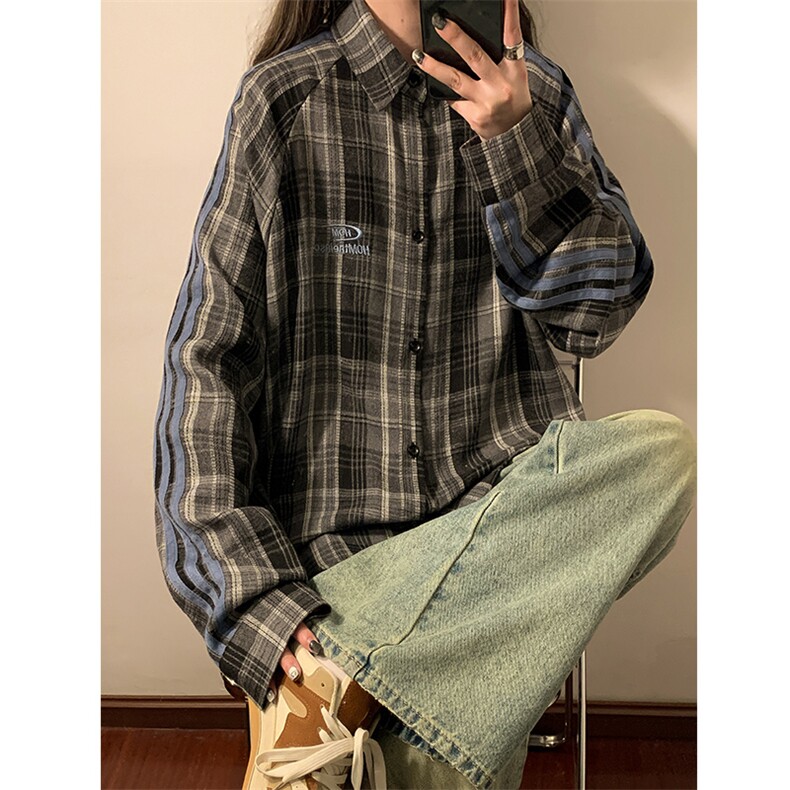 春秋季衬衫新款宽松休闲男女同款衬衣XZ102B-1-CS2511P55,男装衬衫,星座102B-1