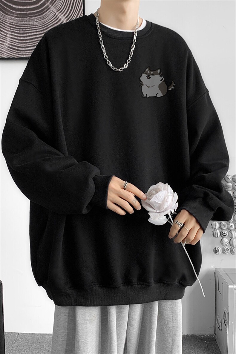 秋冬圆领卫衣男宽松/P加绒P45,男装卫衣,电商B316